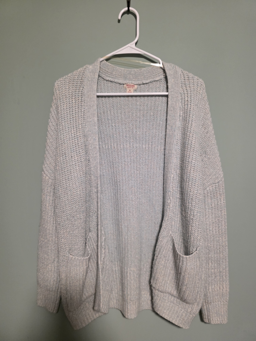 Mossimo Supply Co. Light Gray Open-Front Knit Cardigan